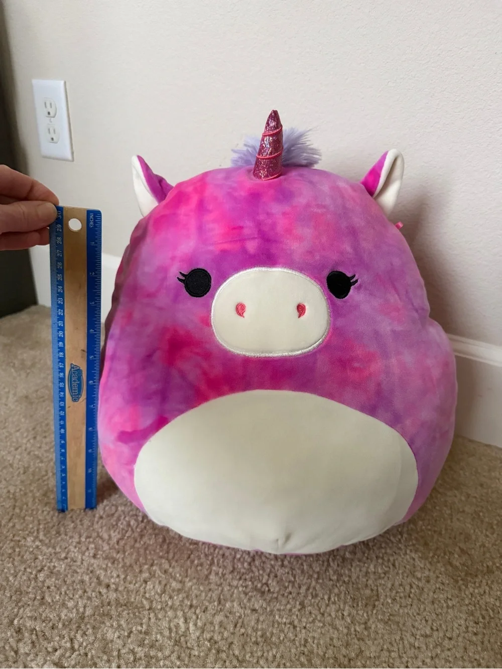 Squishmallows 14” Lola Tie-Dye Unicorn Accent Pillow - Soft Decorative Plush